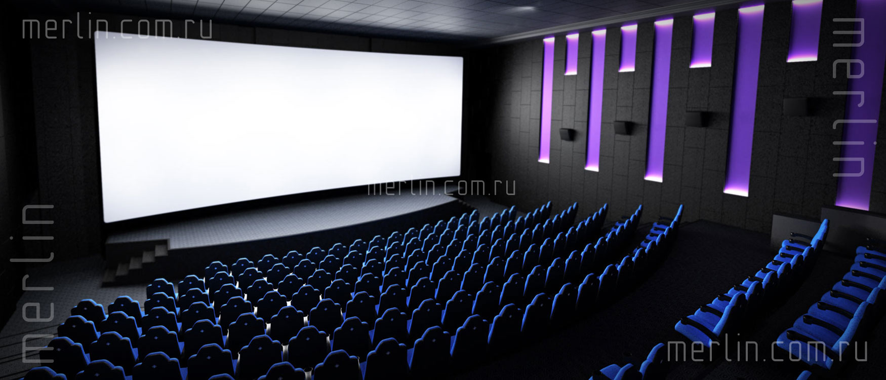 Интерьер кинотеатра в стиле гламур One Cinema, Гонконг